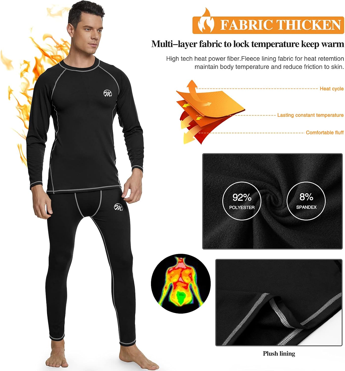 Conjunto ropa interior térmica hombre para esquiar