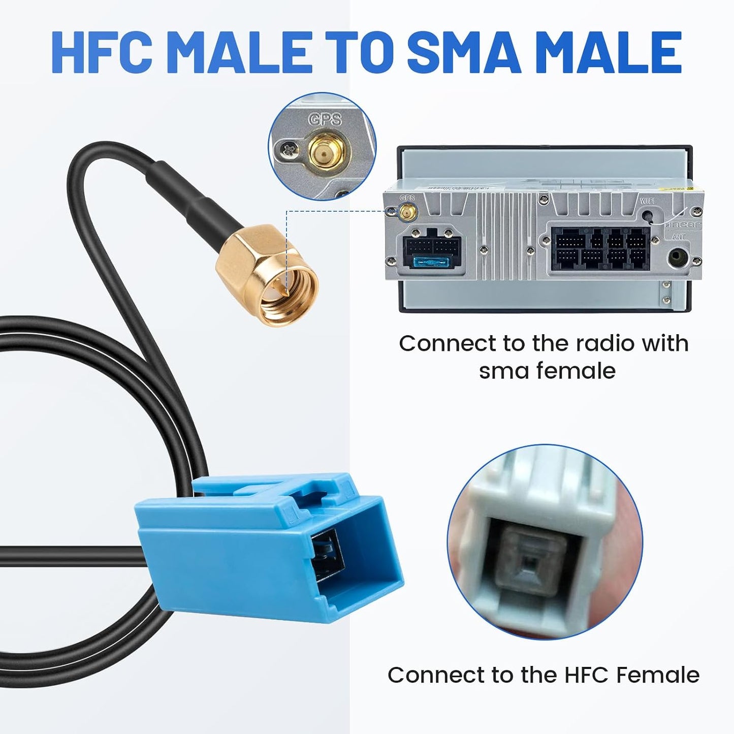 Cable adaptador HFC a SMA para antena GPS Toyota Lexus