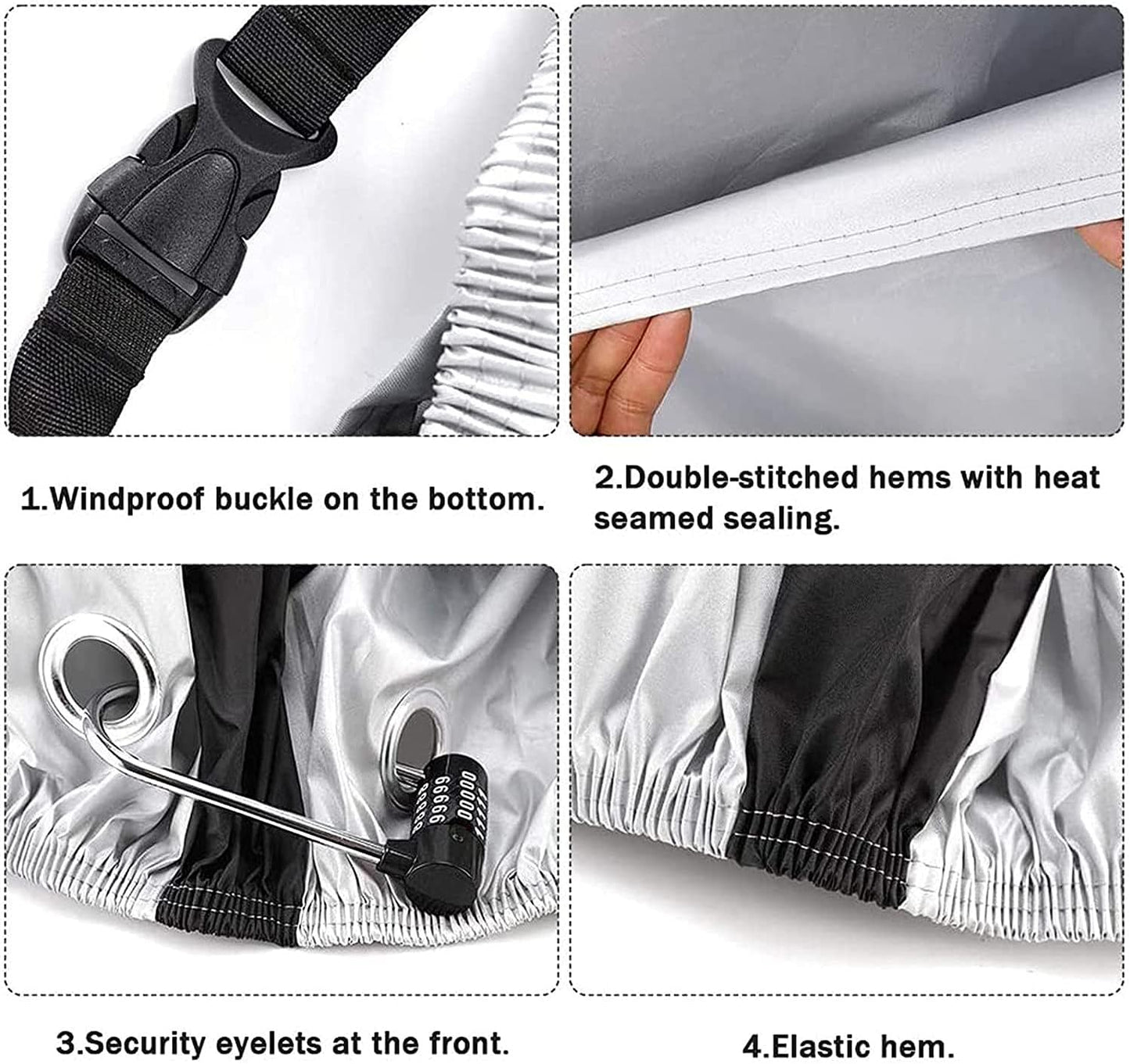 Cubierta bicicleta impermeable con ojales de candado