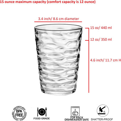6 Pzas Vasos Plástico 14oz Reutilizables Sin BPA