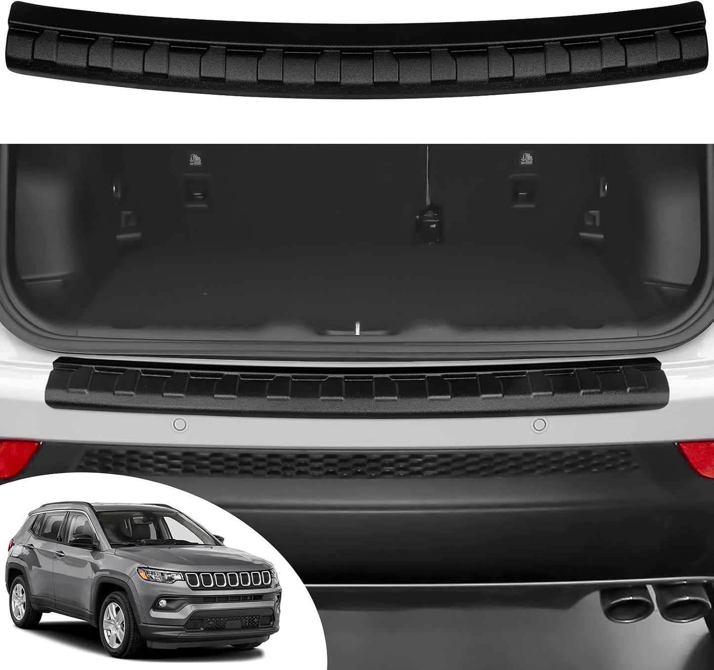Protector parachoques trasero Jeep Compass 17-25 ABS negro