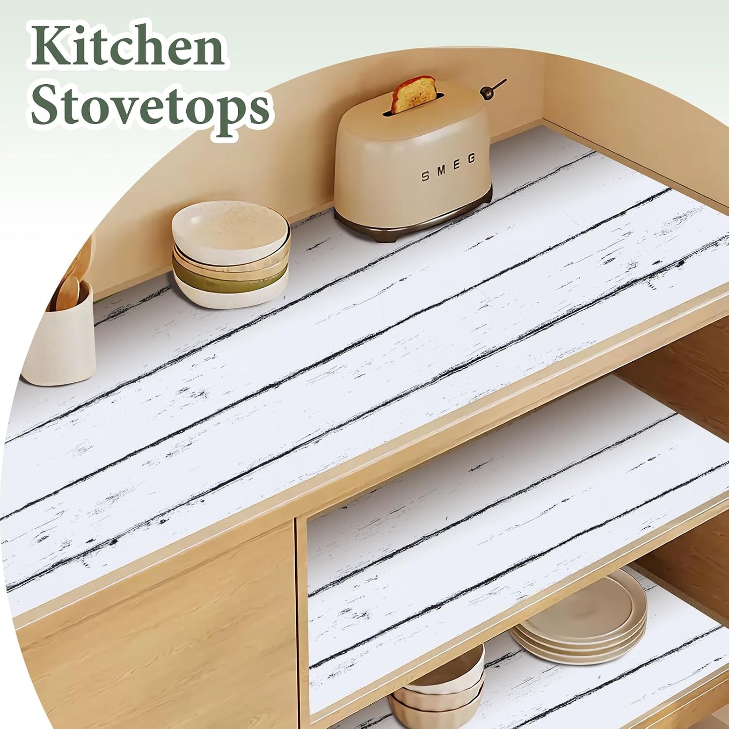 Revestimiento cajón cocina 12pulg x20ft antideslizante blanco