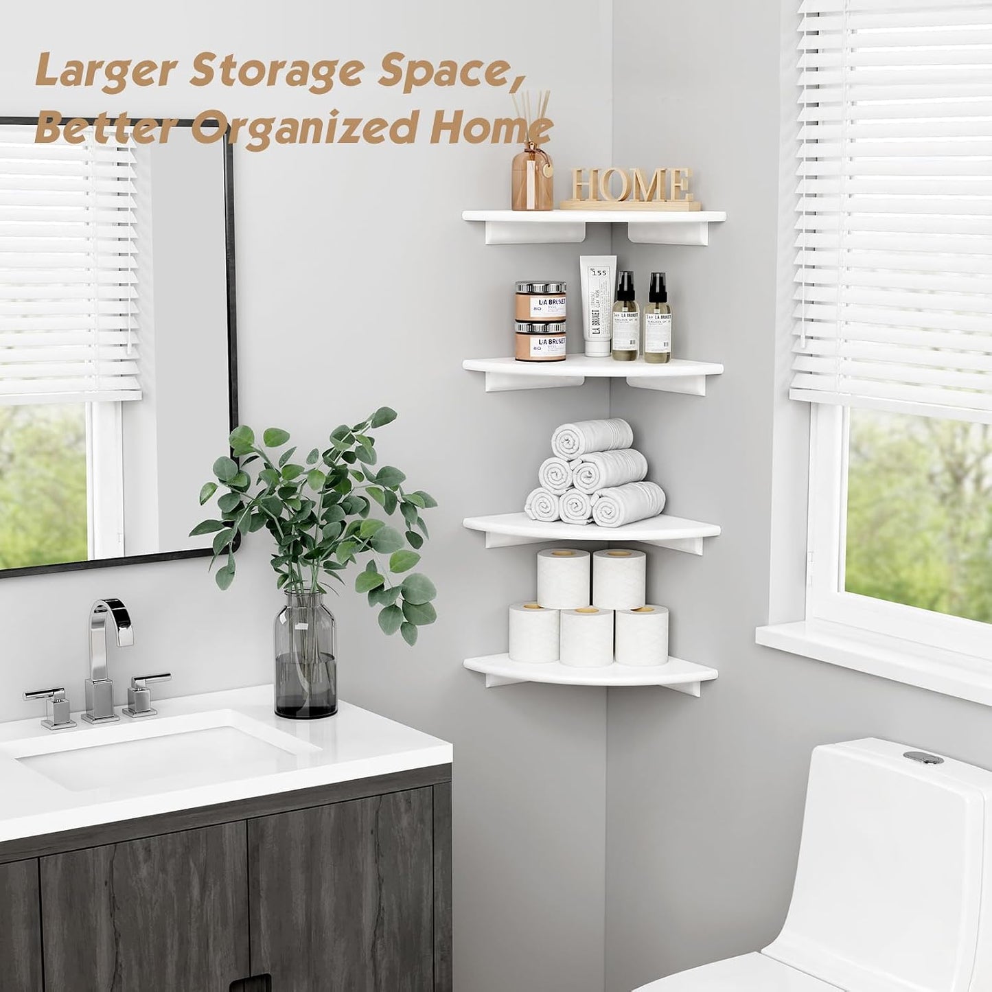 Estantes flotantes esquina blanco set 4 dormitorio niños