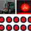 10 Luces LED Redondas 2pulg Rojas para Remolque Aprobadas DOT