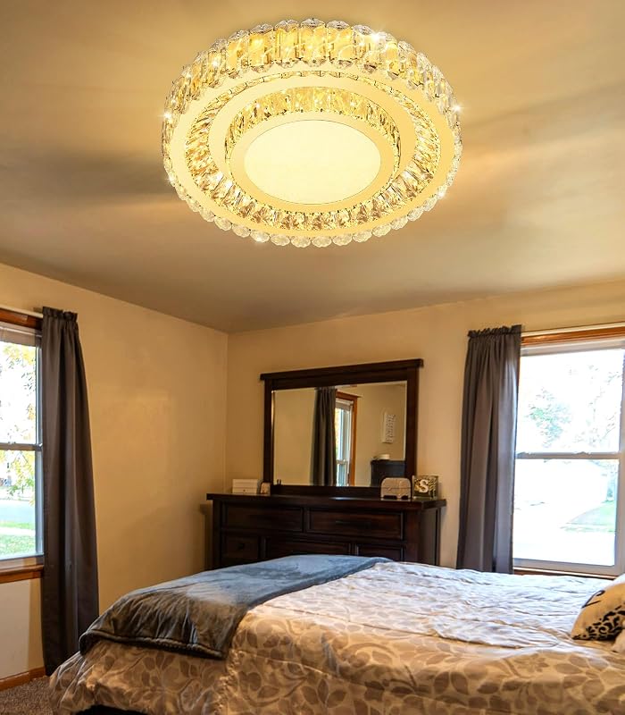 Candelabro cristal LED regulable sala dormitorio