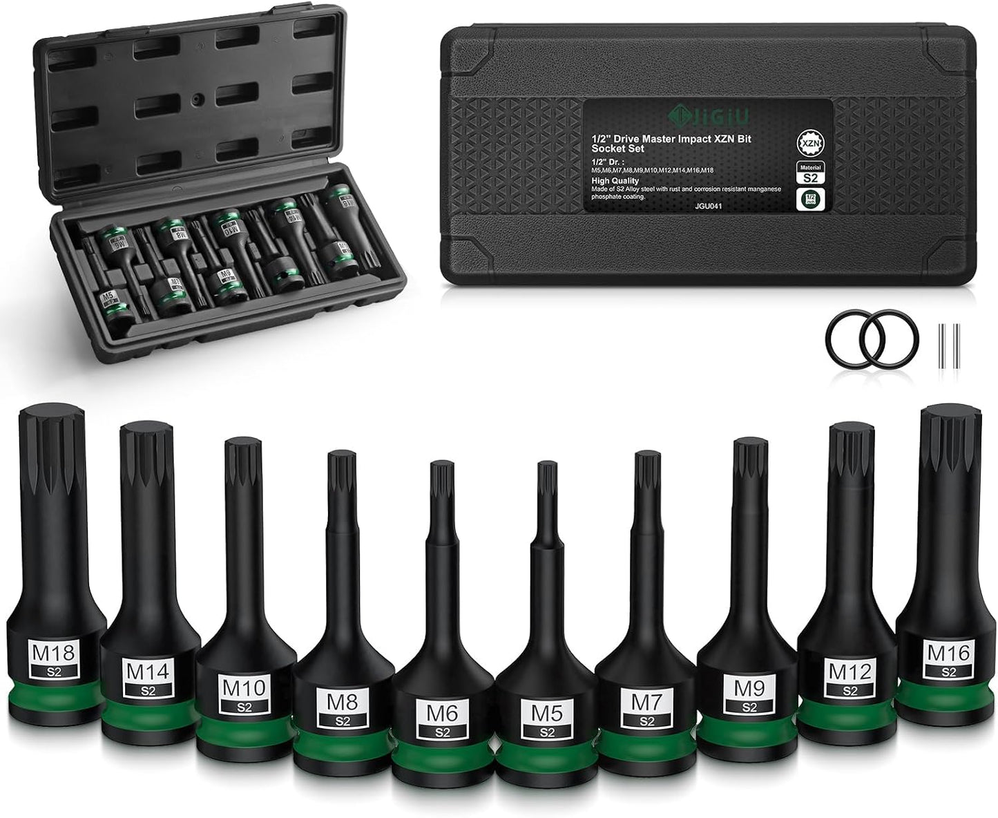 10 Pzas Brocas Impacto XZN M5-M18 Estriadas con Estuche
