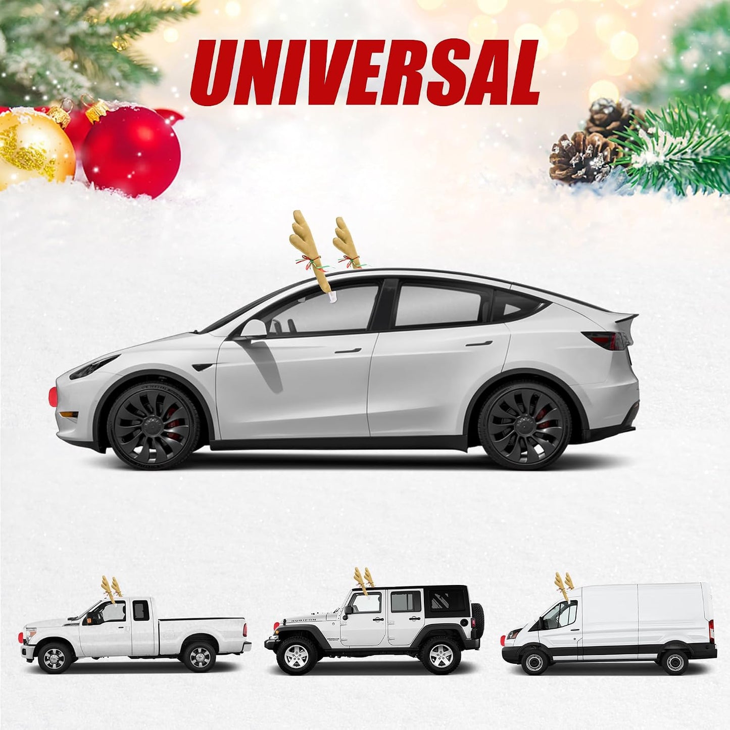 Set rodolfo decoración Navidad para automóvil