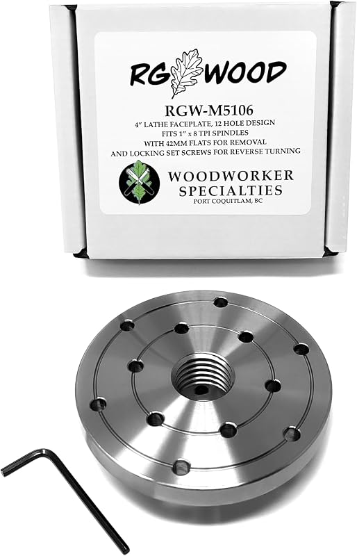 Placa torno madera acero 4pulg 1x8tpi RH con s fijacion