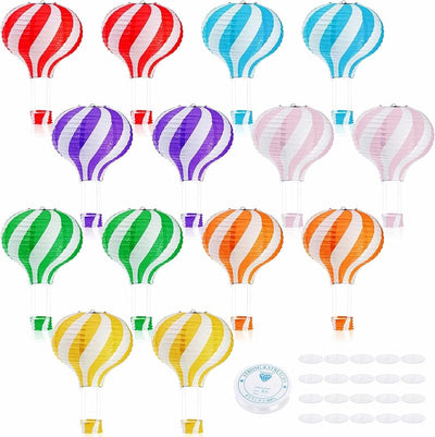 14 Linternas papel colgantes 12pulg decoración fiesta