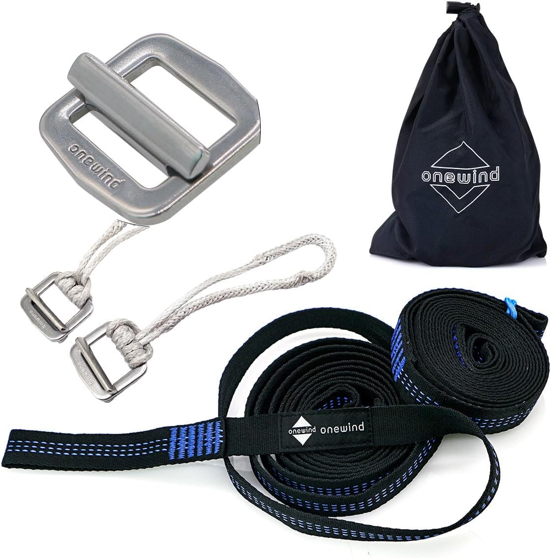 2 Pzas Correas Hamaca 10" Resistentes para Árboles Azul