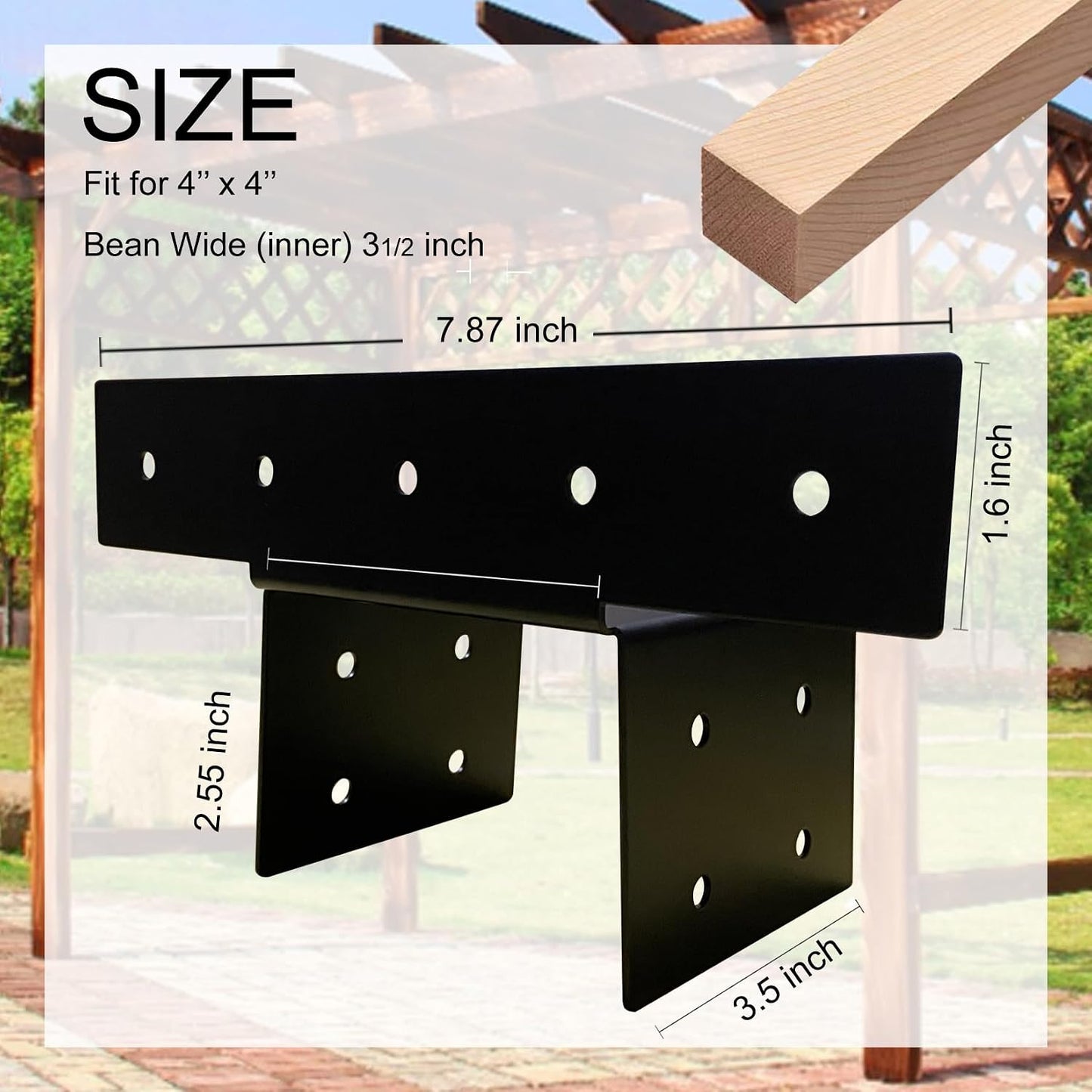 Soportes 4x4 para postes madera kit hardware pérgola cobertizo