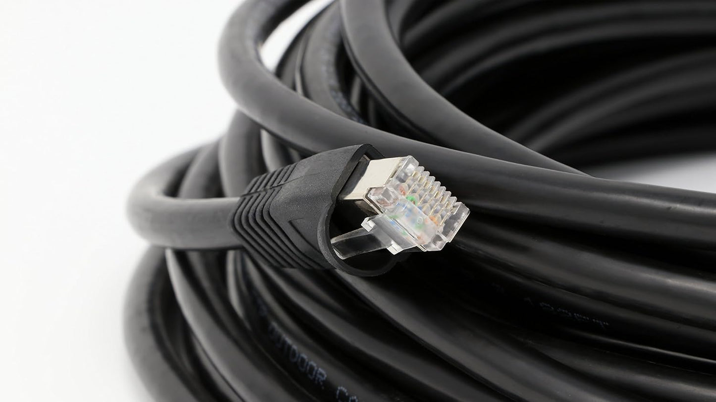 Cable Ethernet Cat5e blindado cobre puro negro