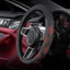 Funda cuero volante Chevy 14.5-15" antiderrap rojo