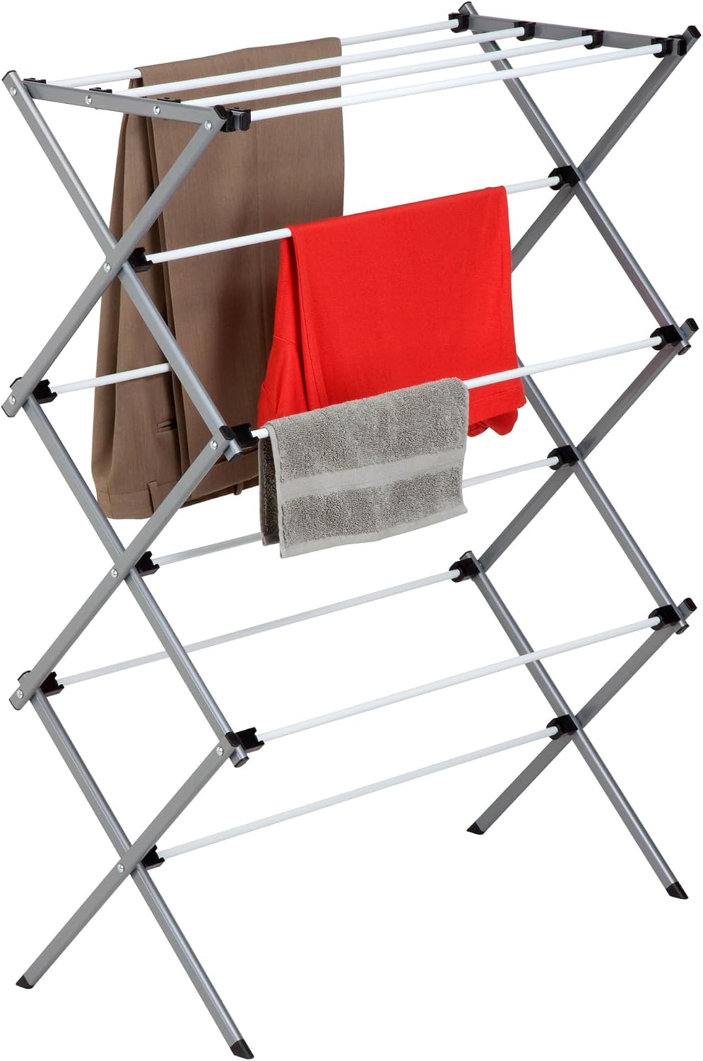 Estante secado ropa plegable metal 29x14.2x42.1pulg blanco gris