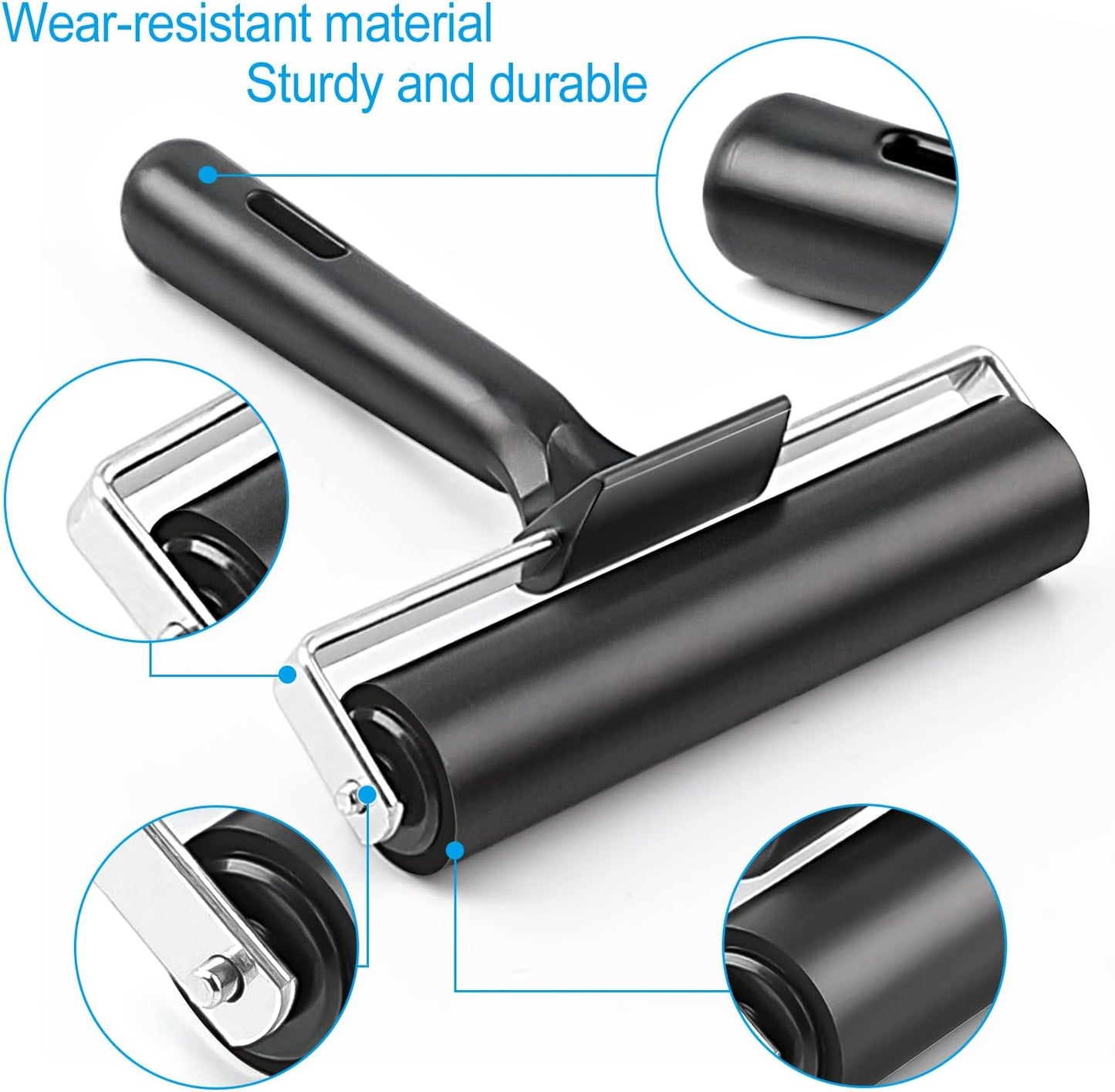 Rodillo goma antiderrap 8" negro impresión