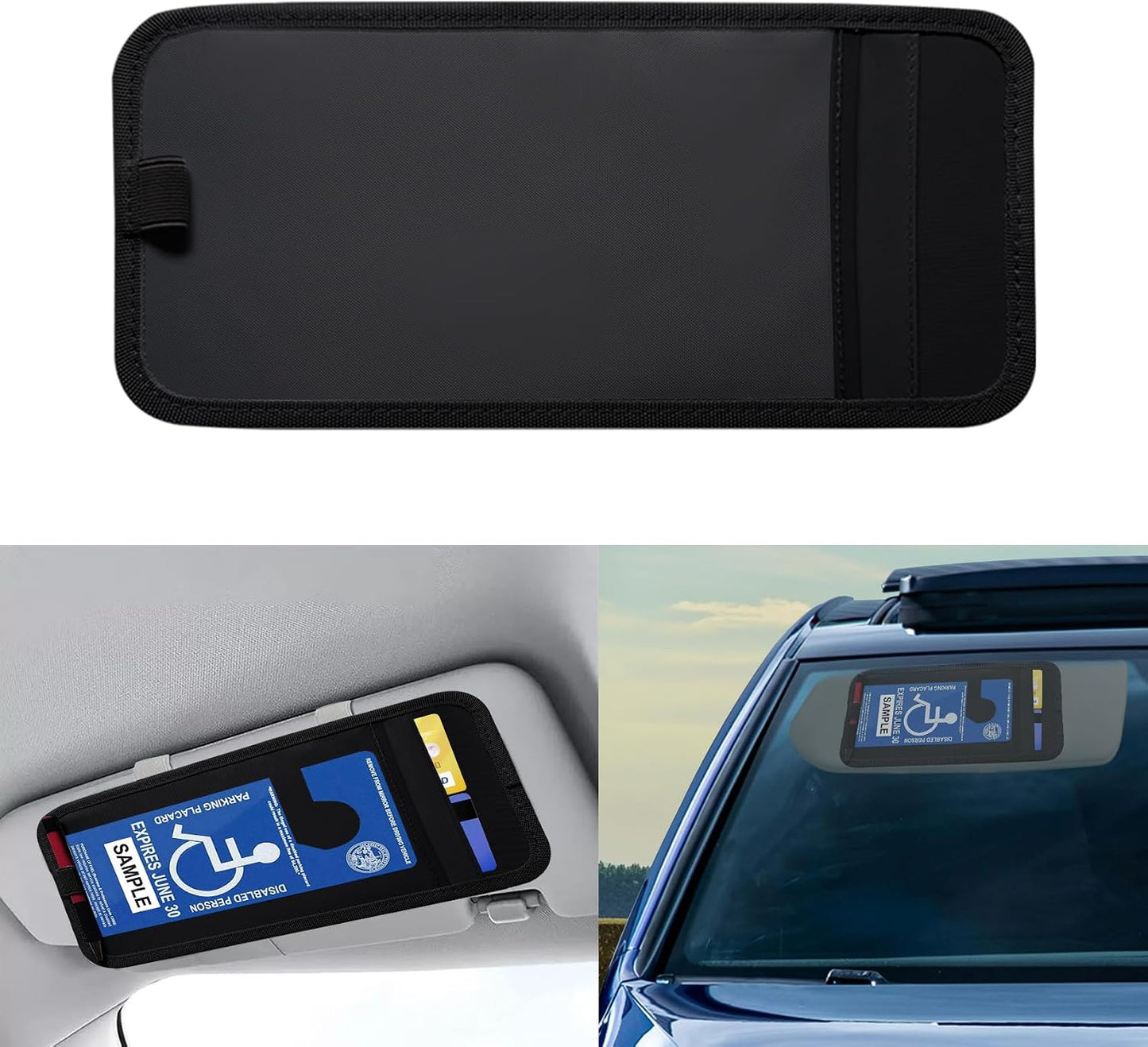 Soporte letrero discapacitados para visera automóvil