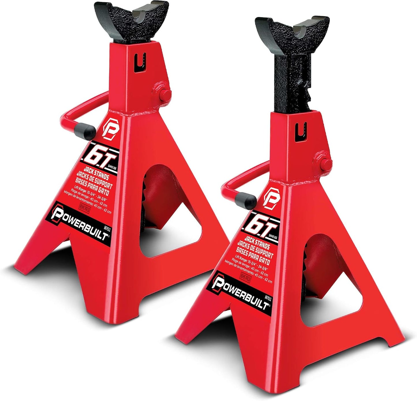 Soportes gato trinquete 6 toneladas base ancha 15-1/2 a
