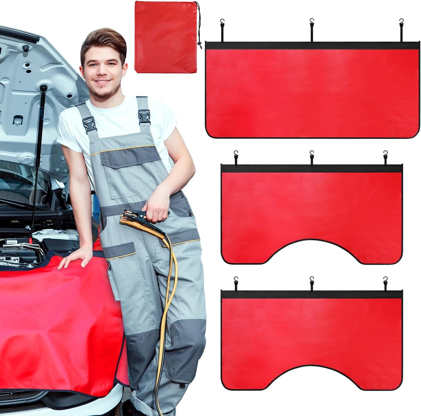 4 Pzas Protector Magnético Guardabarros Cuero con Bolsa SUV/Sedán