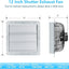 Ventilador obturador 12" control velocidad termostato 960CFM