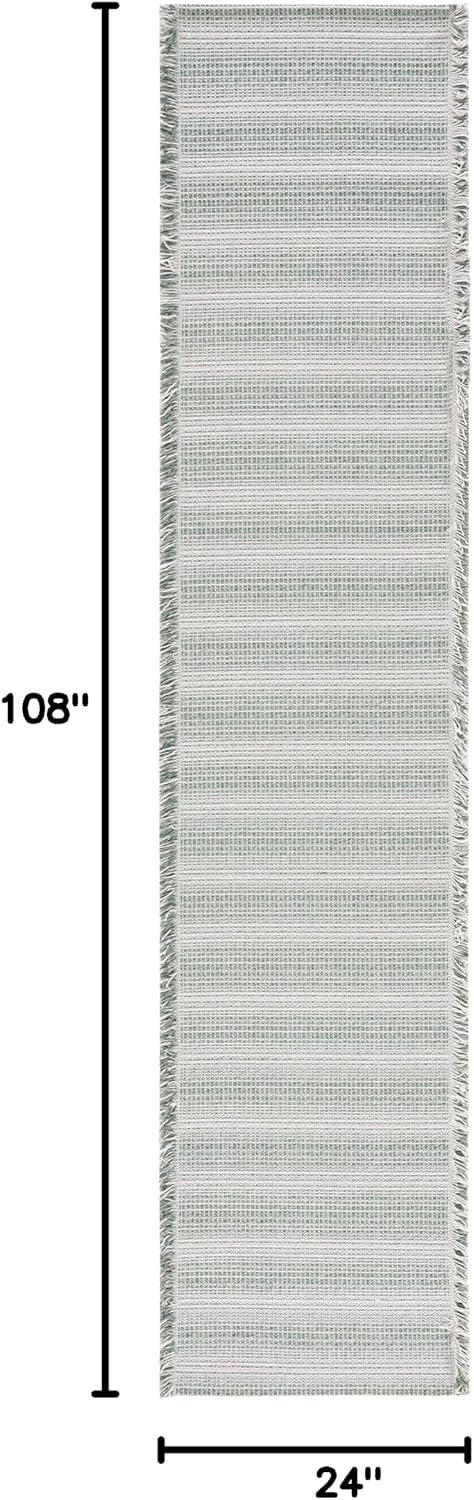 Alfombra pasillo 2x9ft flecos algodón rayas no pelusa