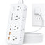 Regleta 2 clavijas con 8 puertos CA y 4 USB 2USB C 5 ft