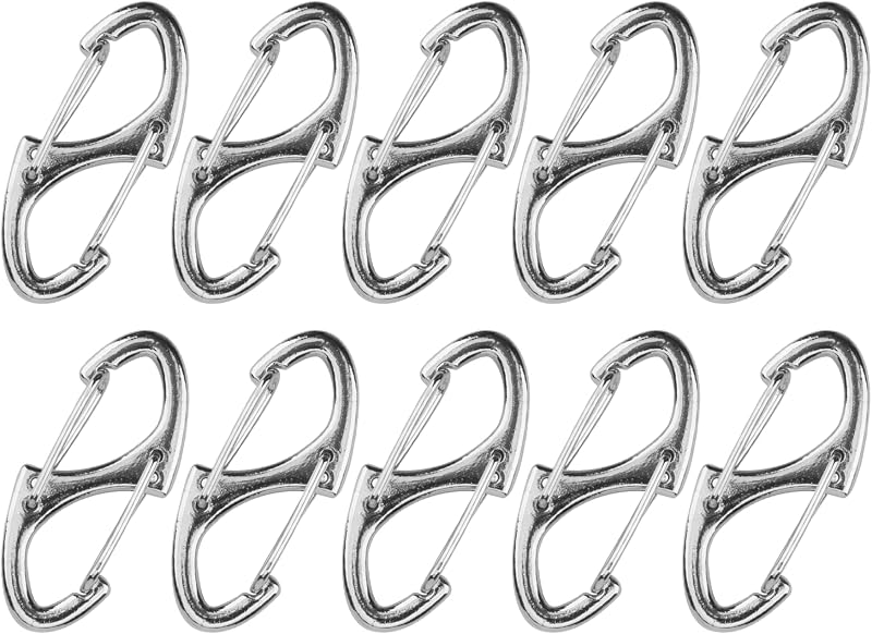 20 Pzas Mosquetones Mini S Doble Cara para Llavero Broche
