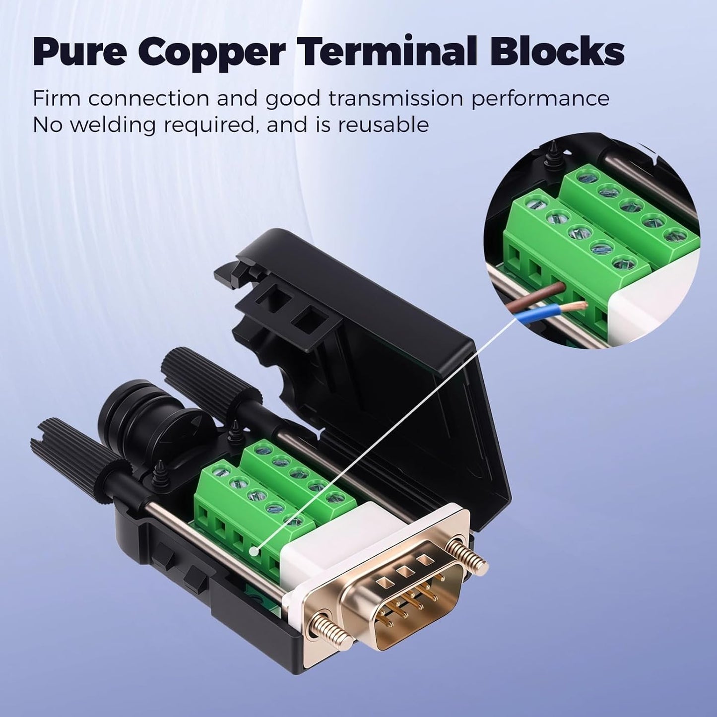 Conector ruptura sin soldadura 9 pines RS232/COM