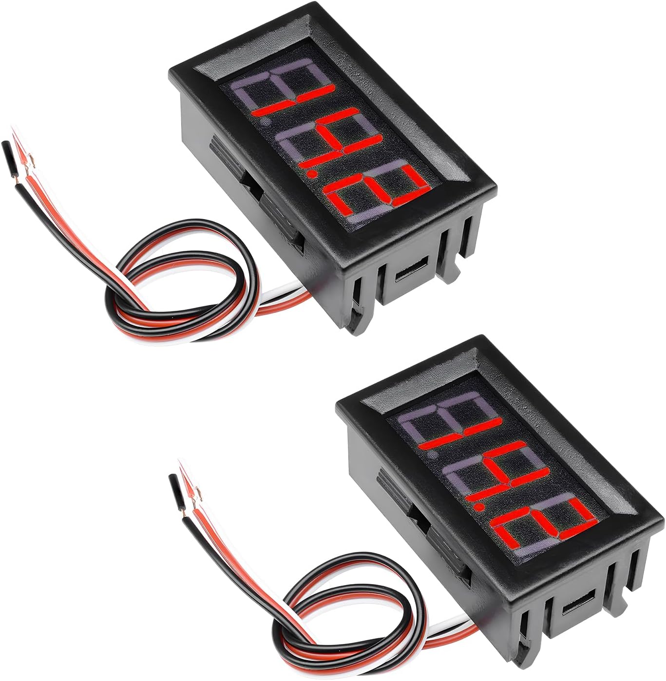 2 Pzas Voltímetro Digital 0-30V para Auto y Moto