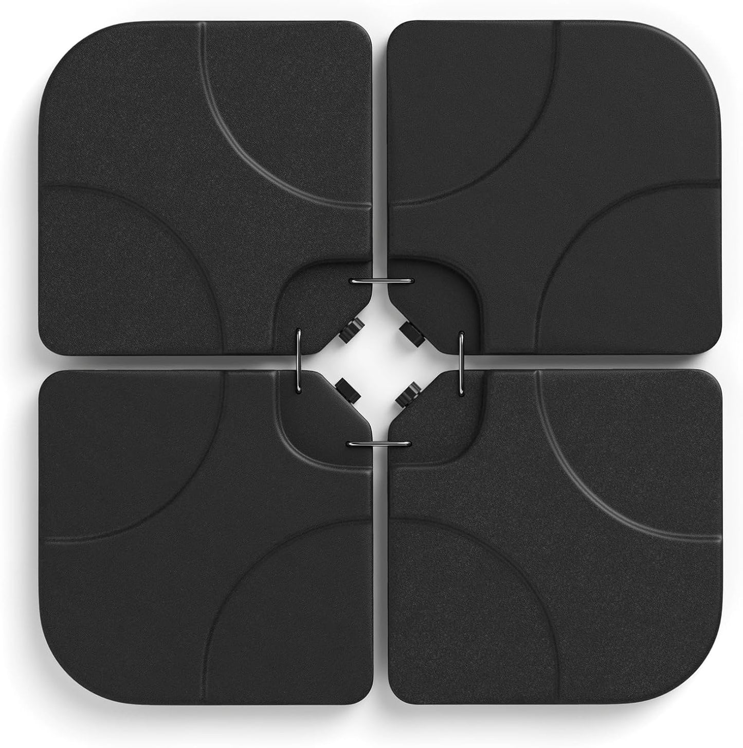 Set 4 bases paraguas soporte voladizo negro