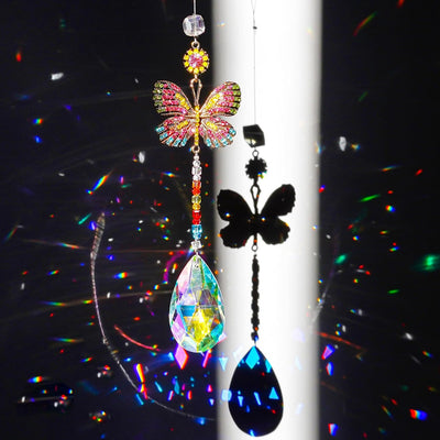 Atrapasueños colgante mariposa cristal decoración hogar coche