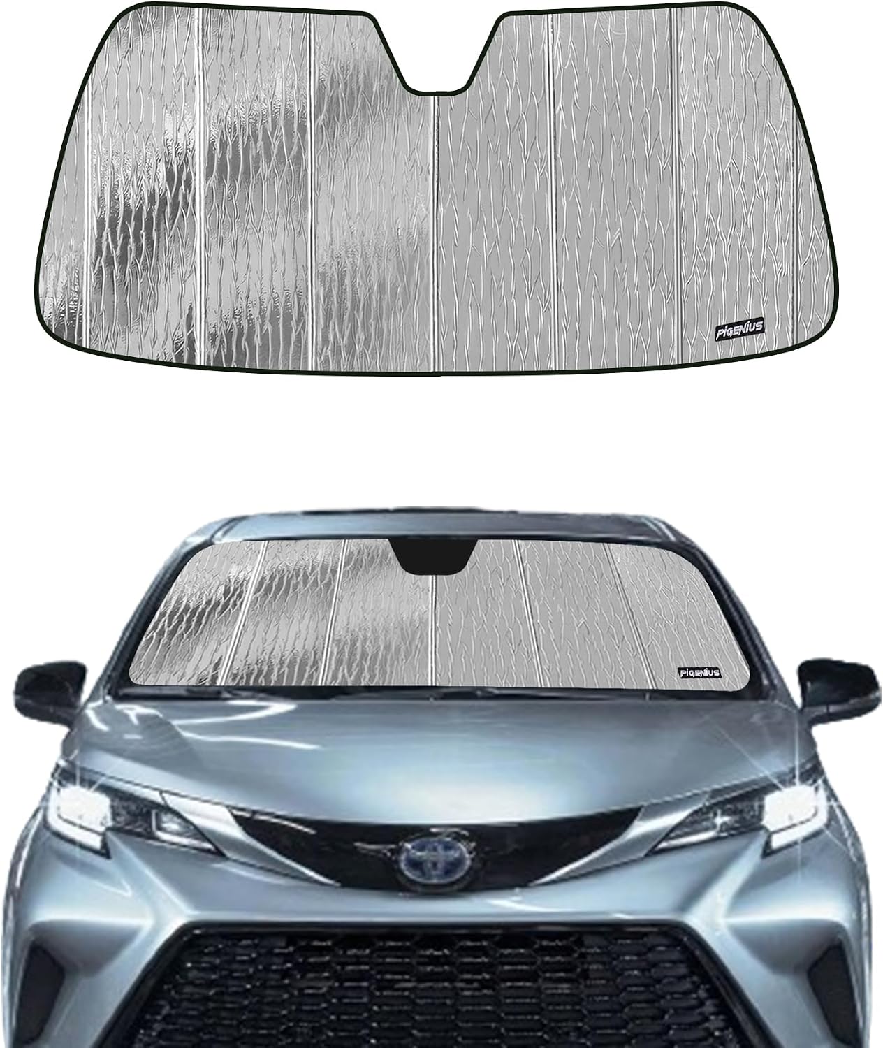 Parasol parabrisas Toyota Sienna 21-26 plateado/negro