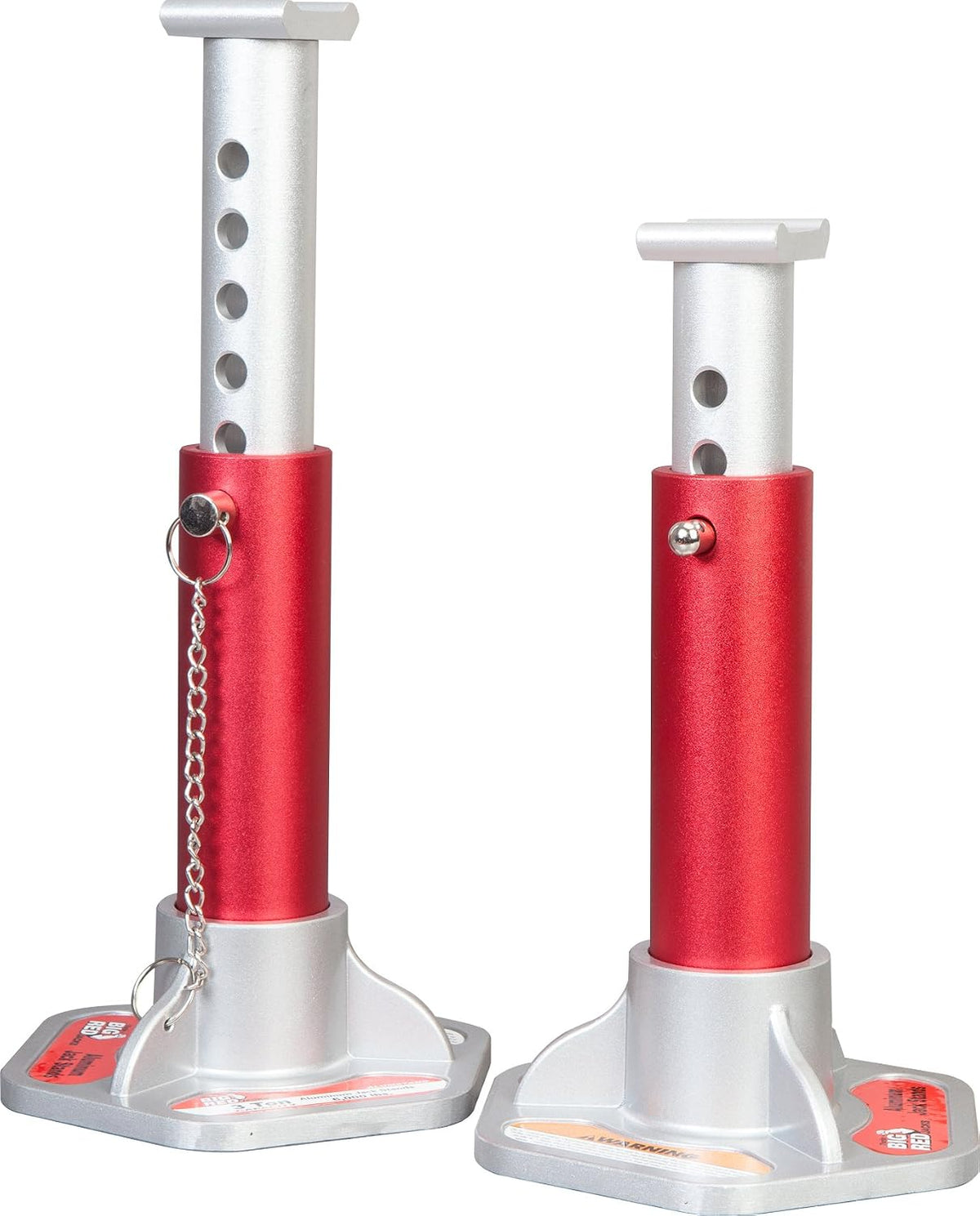 Soporte aluminio pasadores bloqueo 3 toneladas rojo/plata