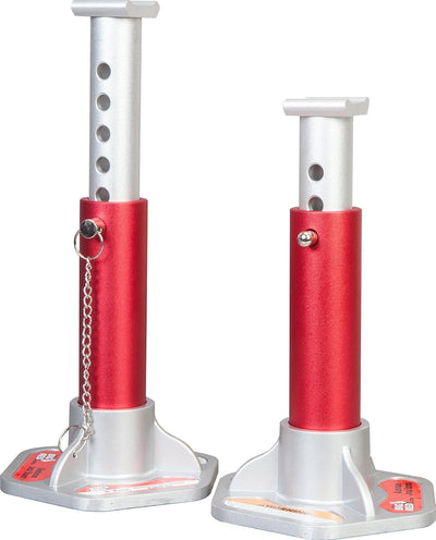 Soporte aluminio pasadores bloqueo 3 toneladas rojo/plata