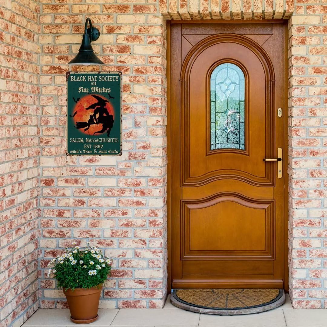 Letrero jardín Halloween texto inglés casa campo patio