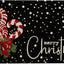 Tapete puerta Navidad bastón caramelo negro 17x30pulg