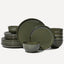 Set 18 Pzas Vajilla Terracota Esmalte Reactivo Grande Verde