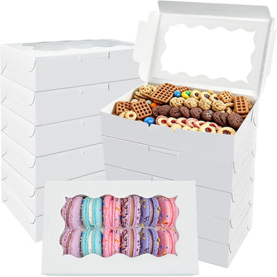 20 Cajas Blancas con Ventana 7x4 3/8x1 1/2pulg para Postres