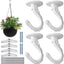 4 Ganchos Metal para Plantas Colgantes con Totems Blancos