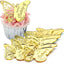 12 Adornos Acrílicos Mariposa para Cupcakes Dorado