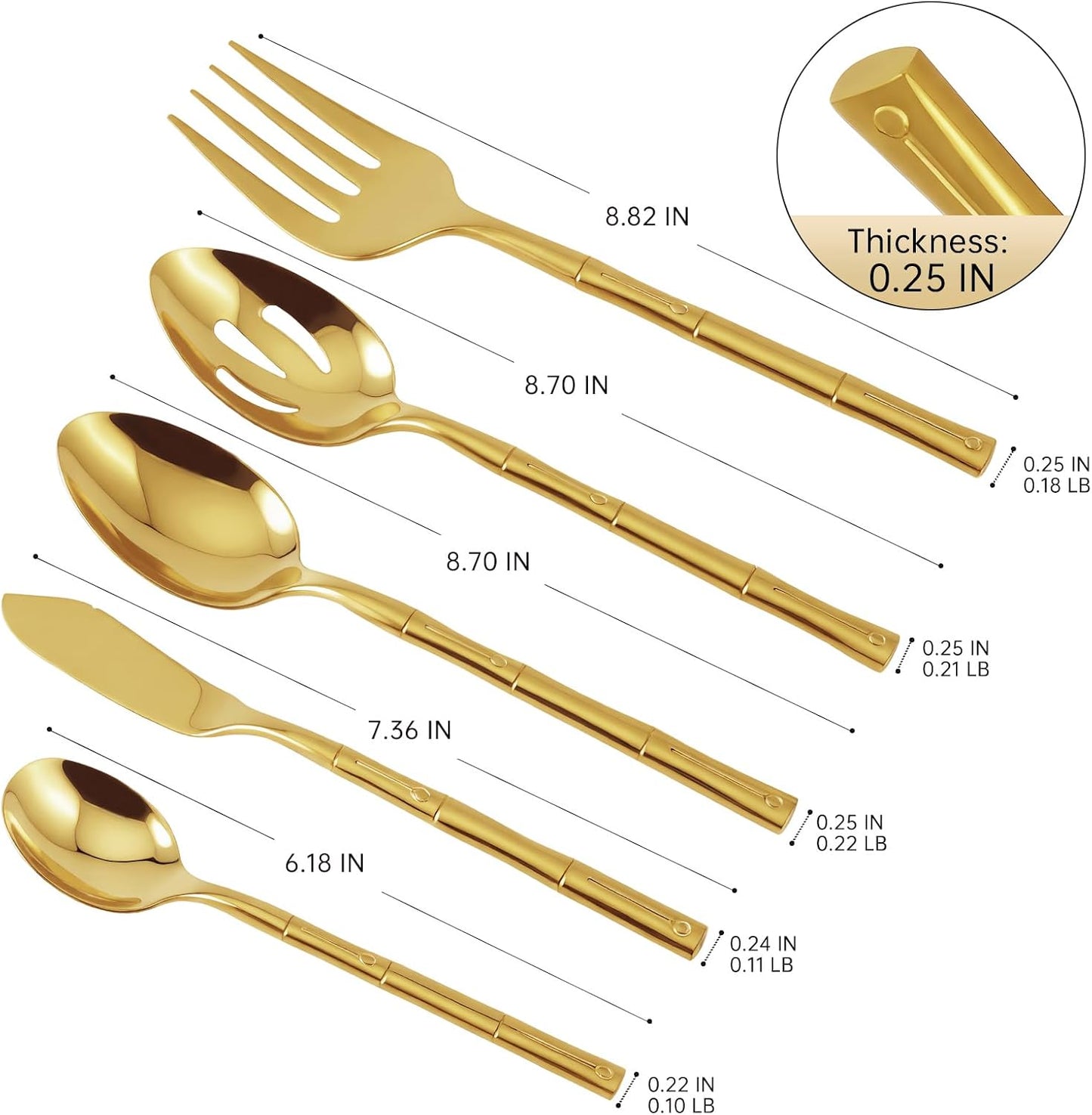 Set 45 Pzas Cubiertos Acero Inox Mango Bambú