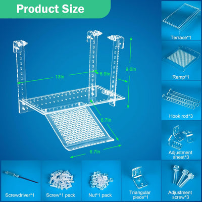 Plataforma ajustable para tortugas acuáticas 13x6.9 pulg