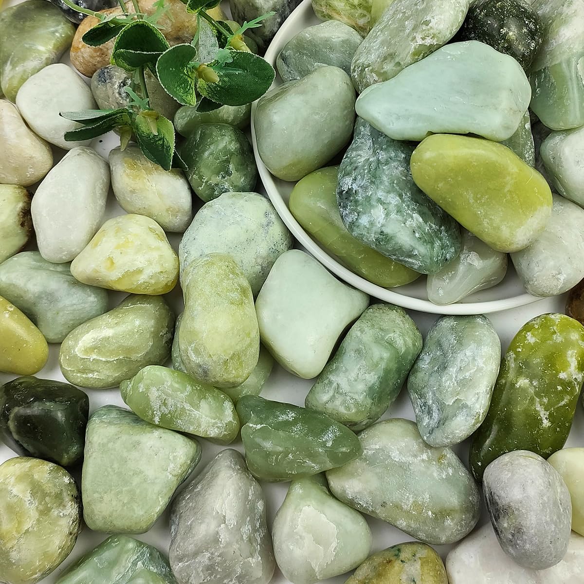 Guijarros jade 10lb decoración jardín interior