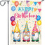 Bandera jardín feliz cumpleaños 12x18pulg doble cara arpillera