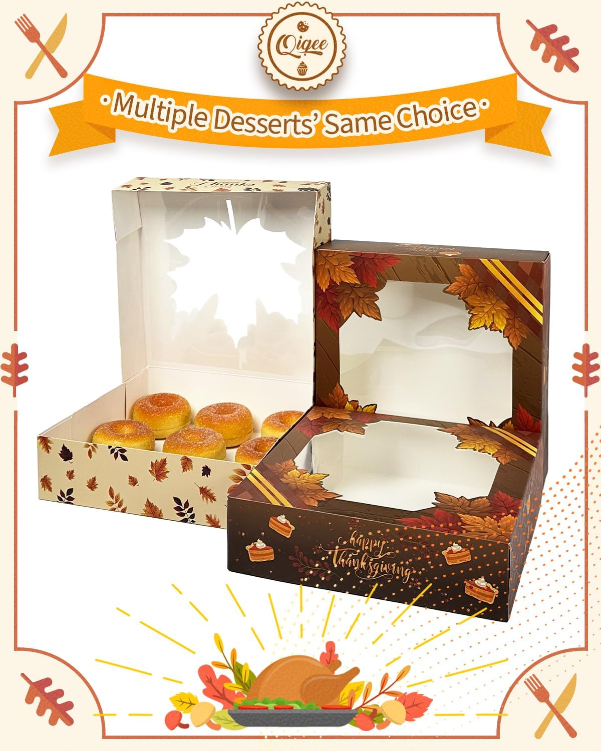 Cajas galletas con ventana 12pzas 8x8x2.5pulg