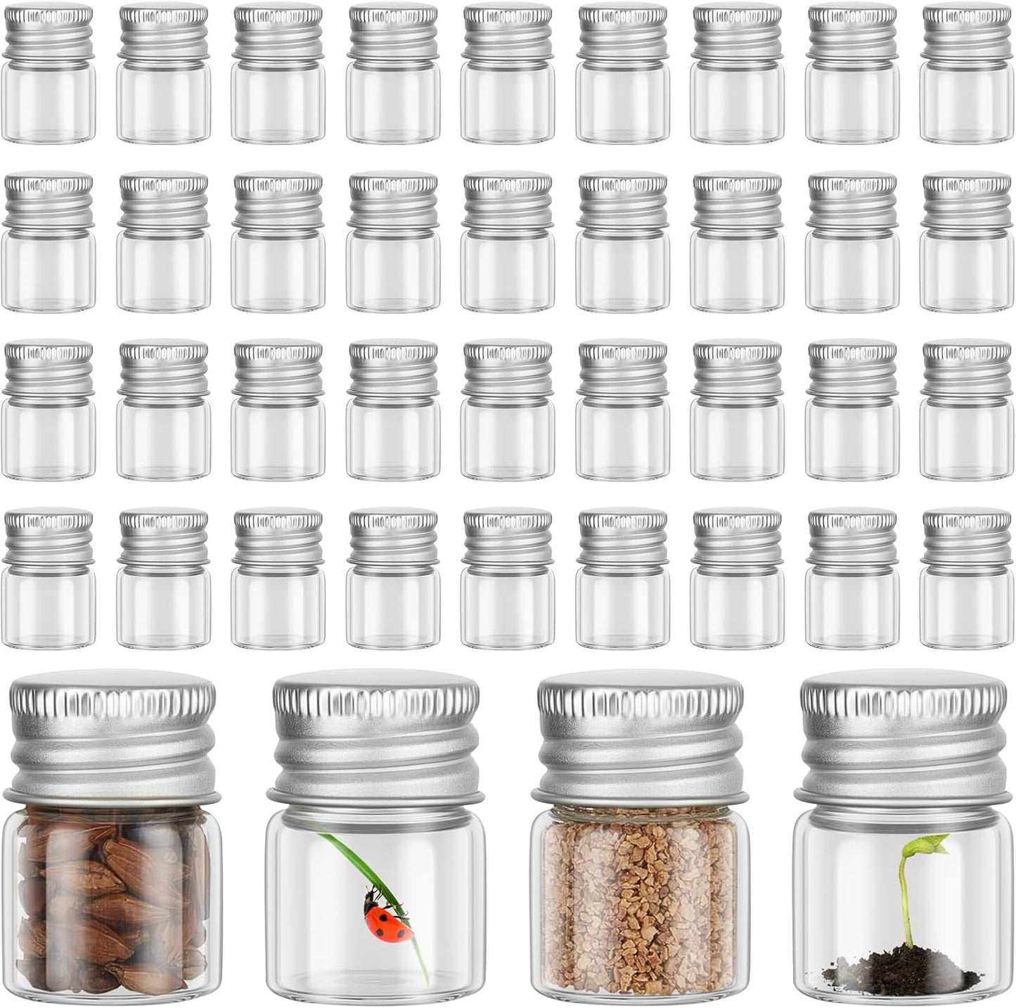300 Viales Vidrio 5ml con Tapa Aluminio