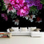 Papel pintado floral peonía púrpura dormitorio 149x96"