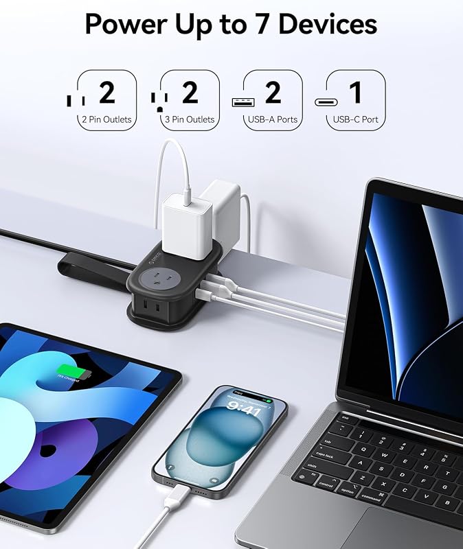 Regleta alimentación viaje PD20W 4 salidas USB USB-C