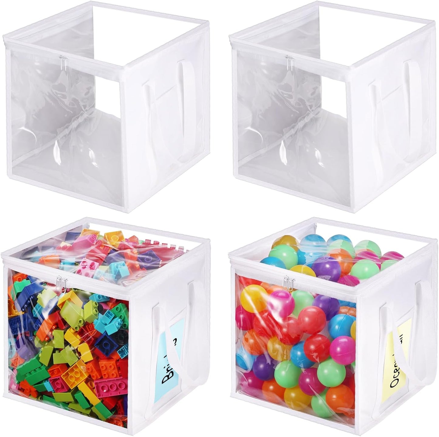 4 Pzas Bolsas PVC 12" Almacenamiento Juguetes Plegables