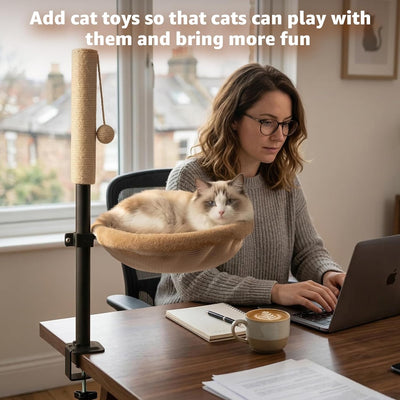 Cama gato poste rascador ajustable rotación 360