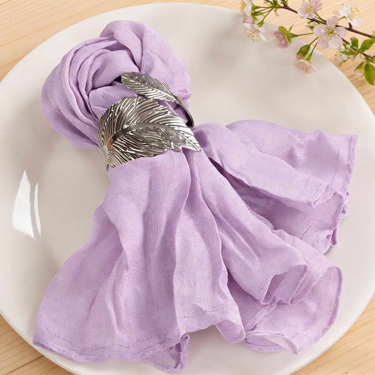 100 Servilletas Tela Lavanda Reutilizables 21x21pulg